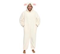 Spooktacular Creations Combinaison Pyjama à Capuche en Agneau Blanc pour Adultes
