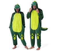 Spooktacular Creations Combinaison pyjama unisexe pour adulte Costume de dinosaure en peluche Costume d'Halloween mignon pour déguisement, cosplay, décoration d'Halloween, Grand
