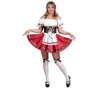 Spooktacular Creations Costume bavarois pour femme - Costume de fête de la bière - Pour Halloween, cosplay, carnaval, Rouge, XX-Large