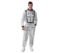 Spooktacular Creations Costume d'astronaute d'Halloween pour homme - Combinaison spatiale argentée - Tenue de pilote pour festivals de déguisement, fêtes cosplay - Taille XL