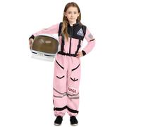 Spooktacular Creations Costume d'astronaute rose pour petites filles, avec combinaison spatiale et casque mobile. Parfait pour Halloween, cosplay et fêtes à thème.(X-Large (12-14 ans))