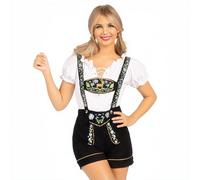 Spooktacular Creations Costume de bière allemande pour fille, tenue de l'Oktoberfest, chemise blanche en Lederhosen bavaroise pour Halloween et festival de la bière - M