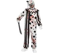 Spooktacular Creations Costume de clown tueur pour homme adulte, costume de cri pour homme avec combinaison et masque de clown effrayant pour costumes d'Halloween effrayants, jeu de rôle-L