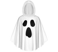 Spooktacular Creations Costume de fantôme blanc pour femme, costume poncho pour femme, costume d'Halloween pour jeu de rôle