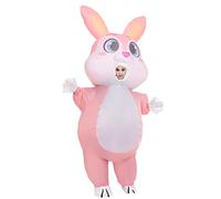 Spooktacular Creations Costume de Lapin Rose Gonflable de Pâques pour Adulte, Costume de Lapin Gonflable sur Tout Le Corps, Costume de Déguisement pour Fête de Pâques à l'Extérieur et à l'Intérieur