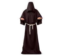 Spooktacular Creations Costume de moine d'Halloween, robe de moine marron médiéval, pour adulte, robe de prêtre de la Renaissance pour déguisement d'Halloween, fête cosplay