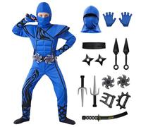 Spooktacular Creations Costume de Ninja bleu pour enfant Costume de furtif Halloween Kids Kung Fu Outfit