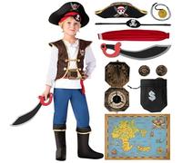 Spooktacular Creations Costume de pirate pour garçon, déguisement pour enfants, jeu de rôle, ensemble de costumes de luxe - L