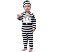 Spooktacular Creations Costume de prisonnier pour bébé et tout-petit, costume de prison pour bébé d'Halloween pour fêtes costumées d'Halloween (12-18 mois)