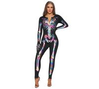 Spooktacular Creations Costume de squelette arc-en-ciel pour femme adulte pour Halloween, déguisement de fête, jeu de rôle, cosplay