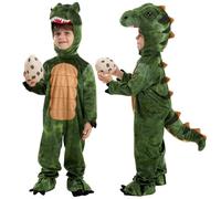 Spooktacular Creations Costume de T-rex réaliste pour enfant Vert Combinaison de dinosaure avec œuf jouet pour fête d'Halloween pour garçons (Petit (5-7 ans))