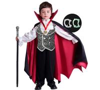 Spooktacular Creations Costume de vampire gothique gris de luxe pour garçons, cadeaux de fête d'Halloween pour enfants, déguisement, jeu de rôle