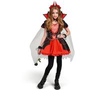 Spooktacular Creations Costume de vampire pour filles, robe de vampire rouge foncé pour filles, déguisement d'Halloween, jeux de rôle et fêtes costumées M