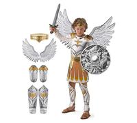 Spooktacular Creations Costume d'Halloween « Archange doré » pour enfants, ensemble de tenue médiévale de gladiateur avec accessoires pour jeux de rôle d'Halloween et fêtes à thème