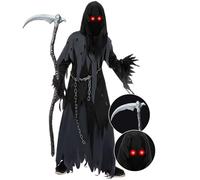 Spooktacular Creations Costume d'Halloween pour enfant garçon Faucheuse, taille S (5-7 ans), moyen (8-10 ans), foncé (10-12 ans), XXL (14-16 ans))