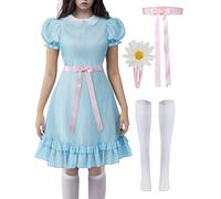Spooktacular Creations Costume d'Halloween pour femme - Costume de jumeaux effrayants - Robe bleue à manches bouffantes pour costumes d'Halloween pour femme - Halloween Dress Up Cosplay Party-XL