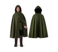 Spooktacular Creations Costume d'Halloween pour garçon - Cape verte avec capuche en tant qu'archer - Tenue de sorcier médiéval pour enfants - Cosplay et soirées à thème - S