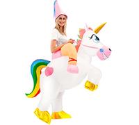 Spooktacular Creations Costume gonflable de licorne chevauchant une licorne gonflable - Costume d'Halloween de luxe - Taille adulte