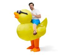 Spooktacular Creations Costume gonflable pour adulte chevauchant un canard gonflable de luxe pour Halloween