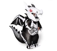 Spooktacular Creations Costume gonflable pour enfants, yeux lumineux à LED, squelette de dragon, ailes et cornes 3D pour fêtes d'Halloween (90 cm - 130 cm)