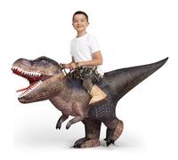 Spooktacular Creations Costume gonflable T-Rex pour enfants, costumes gonflables amusants, impression numérique, costumes de dinosaures à chevaucher pour fêtes costumées d'Halloween, marron