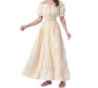 Spooktacular Creations Costume Renaissance beige pour femme, robe chemise médiévale, sous-robe irlandaise, robe de paysanne, robe de pirate pour festivals celtiques, fête d'Halloween XL