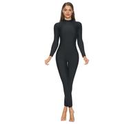 Spooktacular Creations Costumes d'Halloween pour Femmes, Costume de Body Noir à Col Haut pour Femmes Adultes pour Les fêtes de Cosplay d'Halloween L
