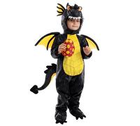Spooktacular Creations Déguisement de dragon noir unisexe avec ailes pour bébé, déguisement d'Halloween pour enfants, fête sur le thème des dinosaures (petit (5-7 ans))