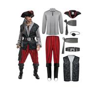 Spooktacular Creations Déguisement de pirate pour homme adulte pour Halloween, fête costumée, tour ou traitement, fête cosplay (X-Large)