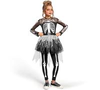 Spooktacular Creations Déguisement de squelette d'Halloween pour fille, tutu de squelette fantomatique pour filles (XL (12-14 ans))