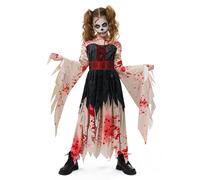Spooktacular Creations Déguisement de zombie d'Halloween pour fille, déguisement d'Halloween pour enfant, robe de princesse zombie (taille M)