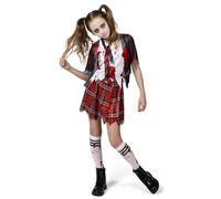 Spooktacular Creations Déguisement d'écolière zombie, déguisement de zombie sanglant pour fille, pour Halloween, école, fête, noir, taille M