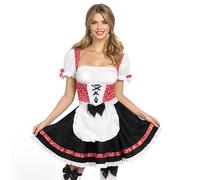 Spooktacular Creations Ensemble de costumes d'Oktoberfest allemand pour femmes, robe de fille de bière allemande noire et rouge et bas hauts XL