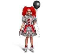 Spooktacular Creations Girls Clown Costume, mauvaise robe de clown, Costume de bouffon effrayant pour filles Halloween Dress Up, jeu de rôle, Cosplay Party-XL