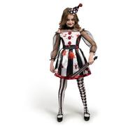 Spooktacular Creations Girls Costume de clown effrayant, robe bouffante sanglante en noir et blanc pour filles Halloween Dress up, jeu de rôle, fête de cosplay-m