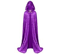 Spooktacular Creations Halloween Cape à Capuchon en Velours Sorcière Cape Costume Accessoire pour Femme (Violet)