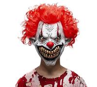Spooktacular Creations Halloween Clown Maske, Horror Gesicht, gruselige Zombie Latex Masken, Kostümzubehör für Erwachsene und Männer, Halloween Party, Verkleidung, Killer, Cosplay Requisite