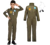 Spooktacular Creations Halooween Costume de pilote de vol pour enfant garçon pour fête costumée (petit (5-7 ans))