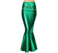 Spooktacular Creations Jupe de Sirène à Paillettes Hologramme Métallisées pour Adulte, Costume de Jeu de Rôle. Livrée avec une Chaîne de Perles à la Taille