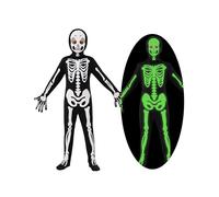 Spooktacular Creations Kids Skeleton Costume, Combinaison squelette unisexe phosphorescente avec masque pour garçon, fille, costume d'Halloween, jeu de rôle, Cosplay Party