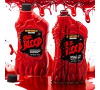 Spooktacular Creations Lot de 2 paquets de faux biberons de sang de vampire pour Halloween, costume de zombie, vampire et monstre - 530 ml