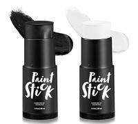 Spooktacular Creations Lot de 2 pinceaux de maquillage d'Halloween pour le visage et le corps - Pour fond de teint, clown - Bâtons noirs imperméables - Pour déguisement de squelette adulte (noir et