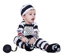Spooktacular Creations Lovely Baby Prisoner Convict Costume Infant Deluxe Set for Halloween Jail Dress Up Party (6-12 Months)