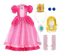 Spooktacular Creations Mädchen-Prinzessinnenkostüm: rosa Kleid mit Perücke. Ideal für Geburtstage, Cosplay und Halloween.(grand (10-12 ans))