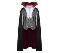 Spooktacular Creations Renaissance Médiévale Effrayant Argent Vampire Deluxe Halloween Costume pour Hommes Jeu de Rôle Péchés Cosplay-M