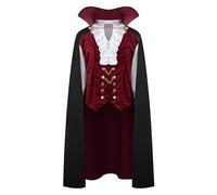 Spooktacular Creations Renaissance Médiévale Vampire effrayant Costume d'Halloween de luxe pour homme Jeux de rôle Cosplay L
