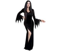 Spooktacular Creations Robe longue gothique vintage pour femme, noire, longueur au sol, robe de sorcière, costume de cosplay d'Halloween XL