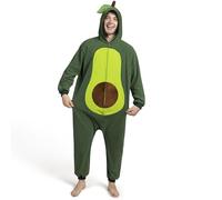 Spooktacular Creations Unisexe Avocado Pajama Adulte en Peluche avec Chapeau pour Les fêtes déguisées, Les Jeux de rôle et Les fêtes à thème Costume d'halloween Medium