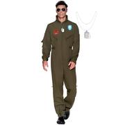Spooktacular Creations vol pilote adult costume masculin avec accessoires pour halloween party (petit) gris