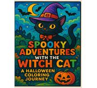 Spooky Adventures with the Witch Cat: A Halloween Coloring Journey: A Fun and Whimsical Halloween Coloring Book for All Ages